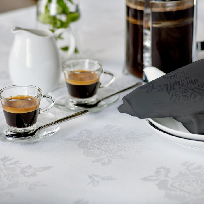 V Polyester Napkins with Rose Design for hire in Bath